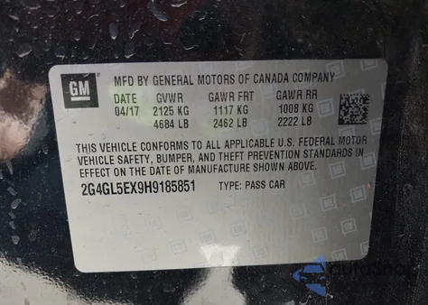 2017 Buick Regal Turbo Sport Touring из США, поврежденный, VIN 2G4GL5EX9H9185851